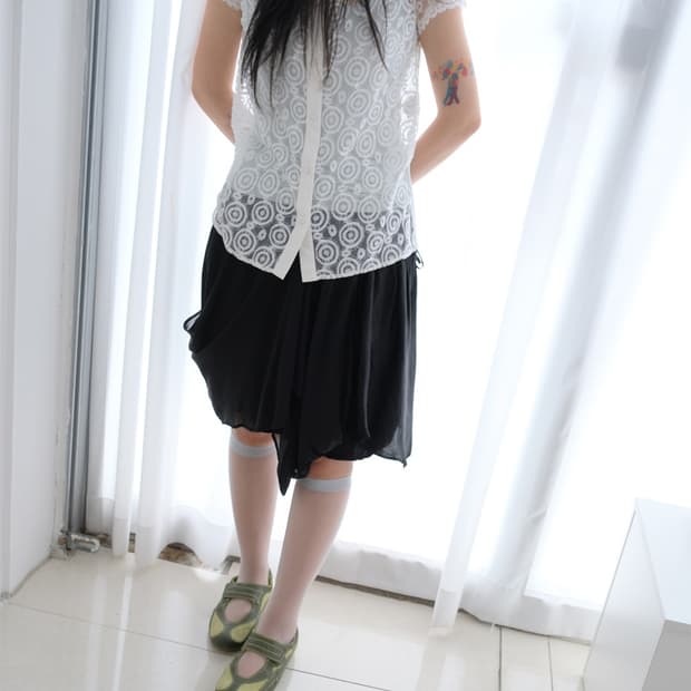Shirring layered skirt