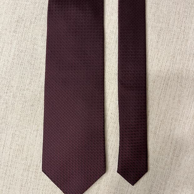 매너그램 와인 솔리드 넥타이