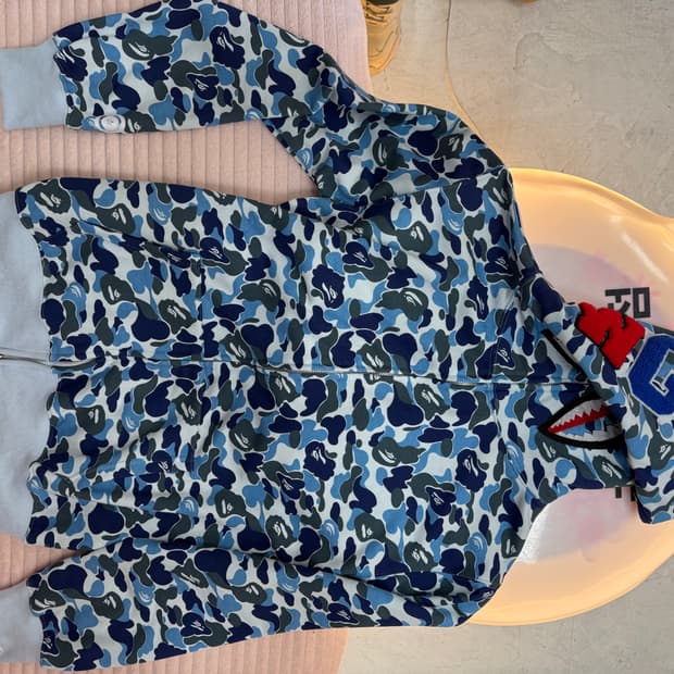 BAPE 베이프 ABC 블루 카모 샤크 후드 집업 (Blue Camo)