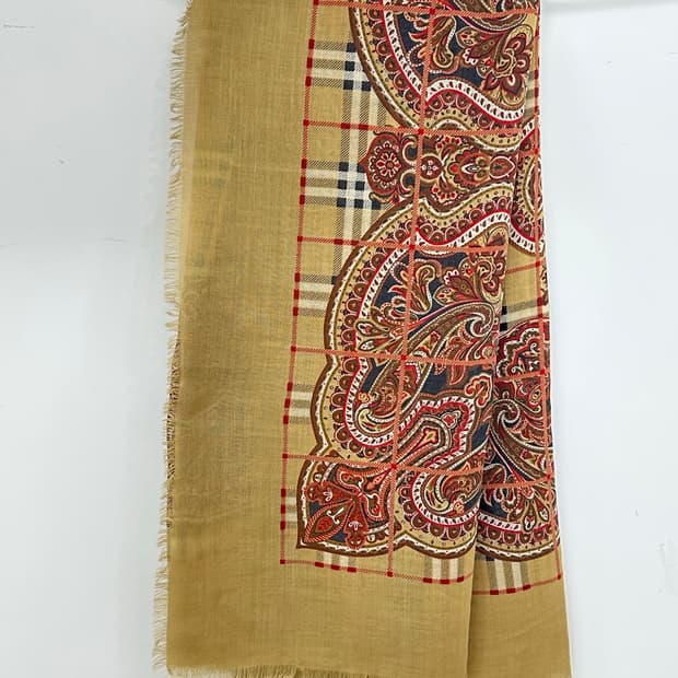 버버리 울 실크 숄