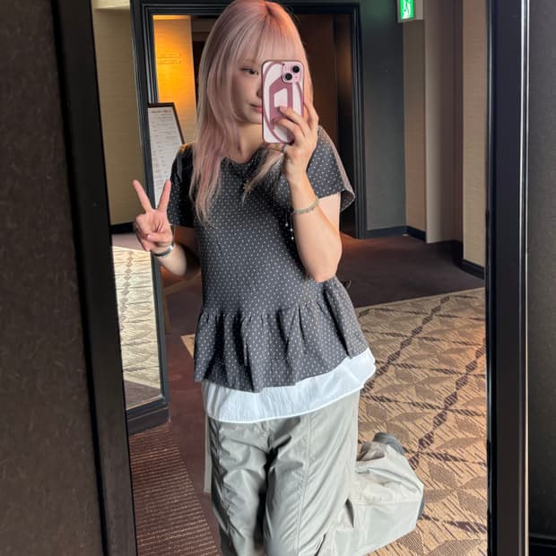 도트프릴반팔티 + 프릴레이어드스커트