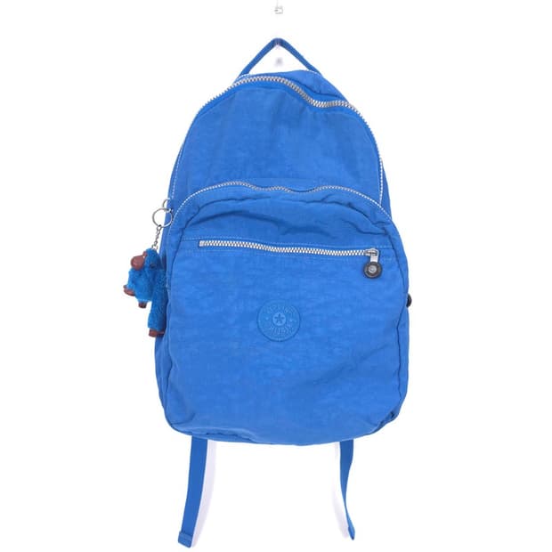 kipling 비비드 블루 나일론 컴팩트 백팩