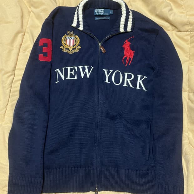 폴로 빅포니 뉴욕 투웨이 니트집업