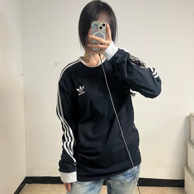 Adidas Firebird Black Ringer Long Sleeve