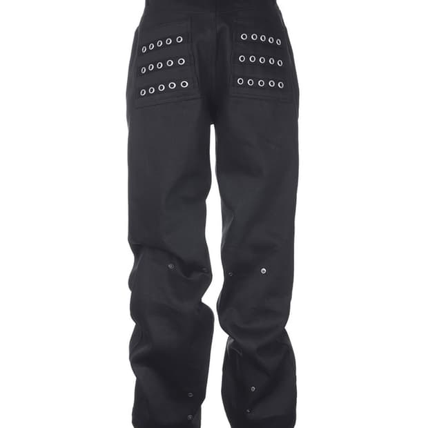 [새상품] 비엑세스 Eyelet Button Black Jeans 0