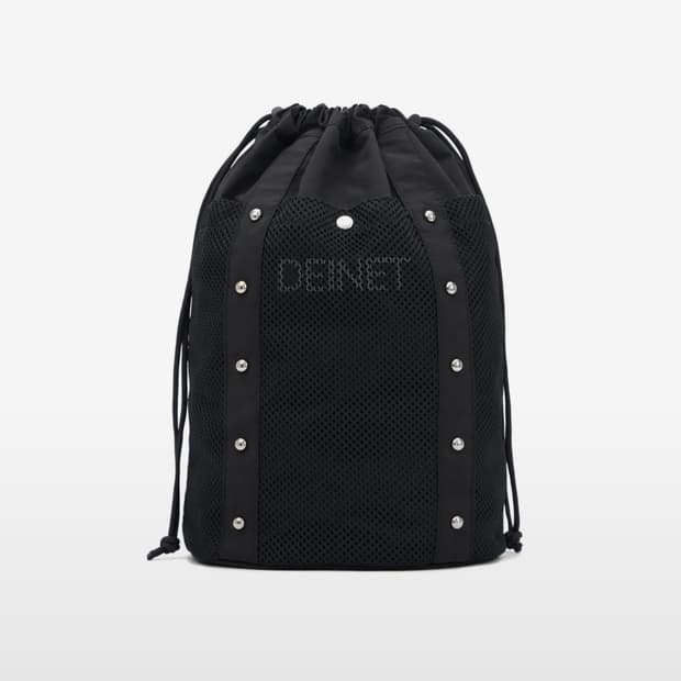DEINET STUD MESH BACKPACK IN BLACK