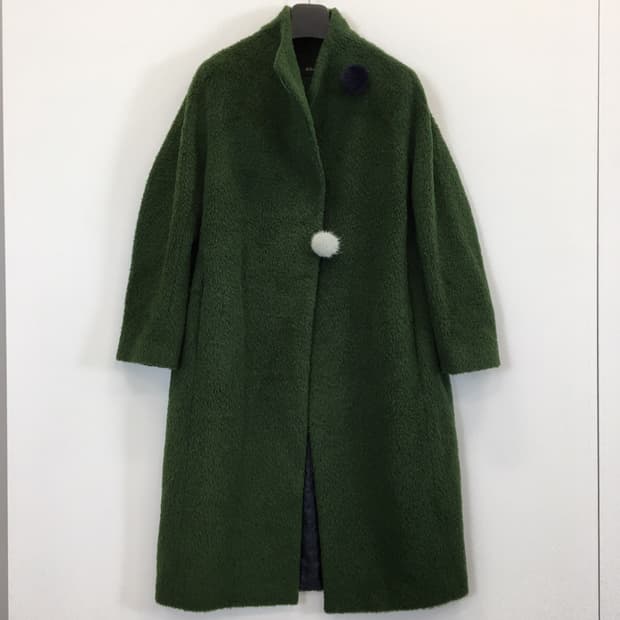 오즈세컨 알파카 코트 딥그린 82-94-160