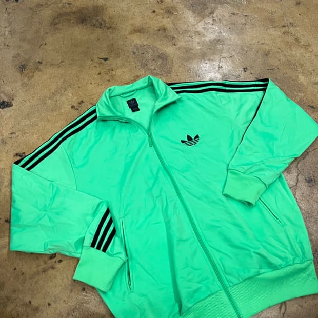아디다스 그린 형광 구파이어버드 져지 트랙탑 115