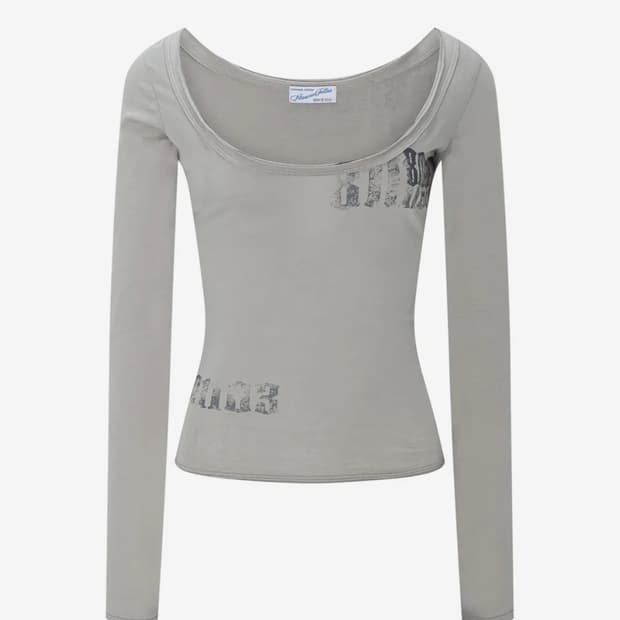 플리즈노팔로우 Elsie Deep Round-neck Long 롱슬리브탑