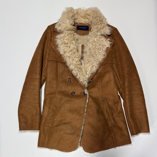 여성 모조에스핀 양모 무스탕 자켓 55