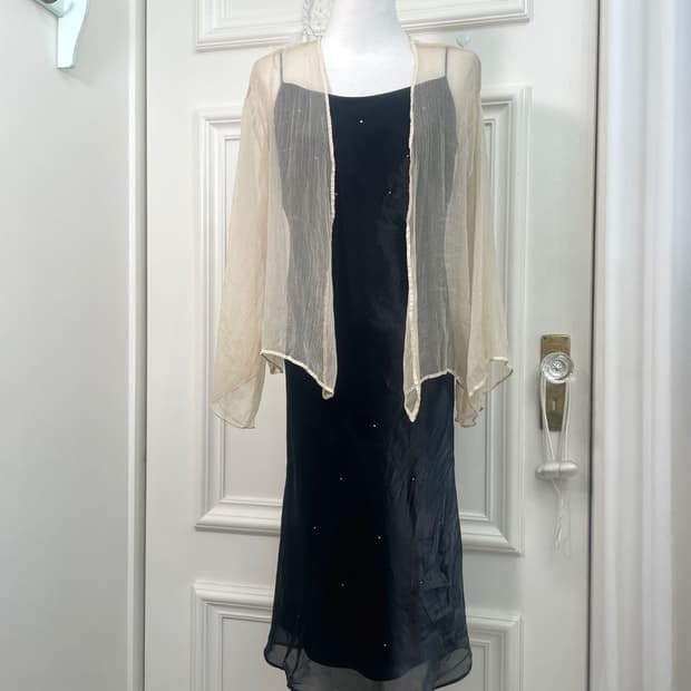 butter sheer organza open cardigan
