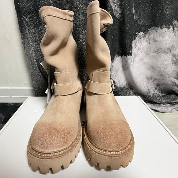 페더 코만도솔 스웨이드 엔지니어부츠 샌드