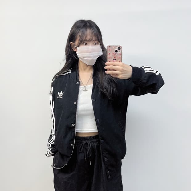 아디다스 빅 트레포일 봄버 자켓 블랙