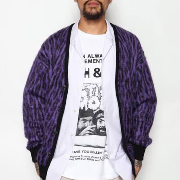 와코마리아 22fw 레오파드 모헤어 가디건 L