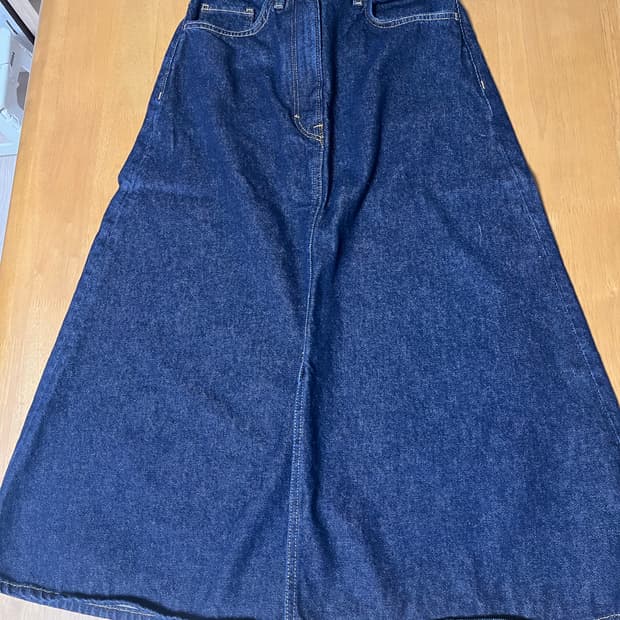 COS 코스 다크블루 롱 데님 스커트_34 사이즈