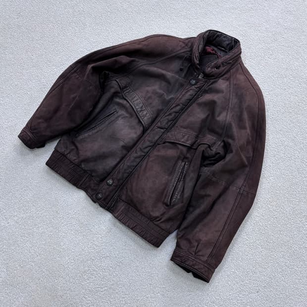 L MANSTAR 빈티지 레더 자켓 0320E