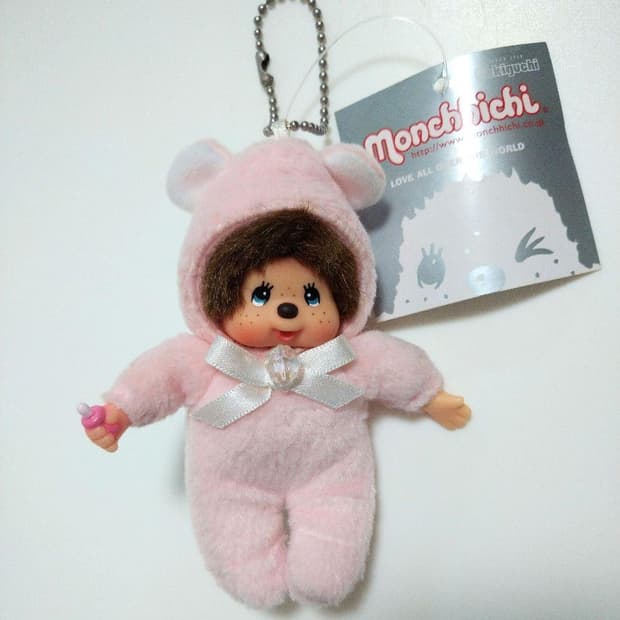 탄생석 몬치치 4월 다이아 택 ㅇ 핑크 몬치치 키링