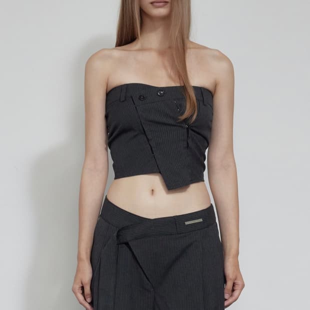 보헤미안서울 HOOKED FLAP BUSTIER, STRIPE 차콜