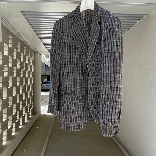 [CERRUTI 1881] Pure Linen Check Blazer