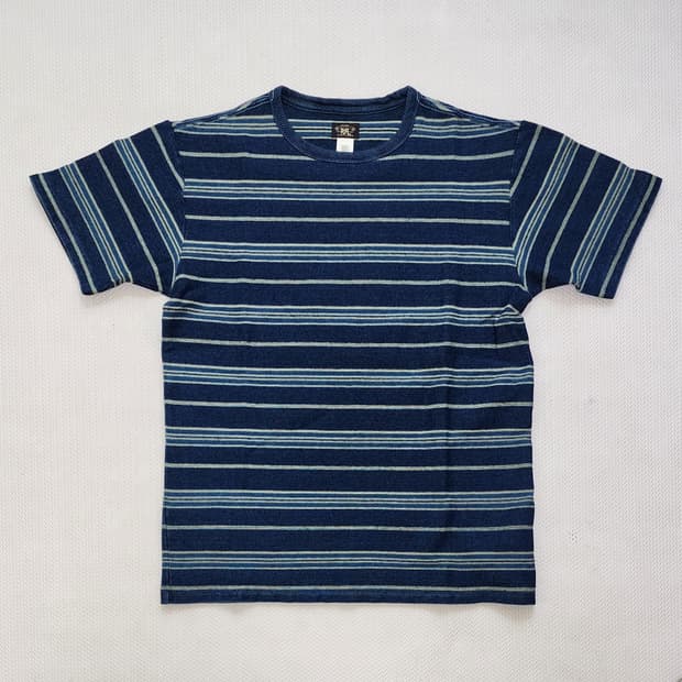 RRL 더블알엘 인디고 스트라이프 저지 티셔츠 (S)