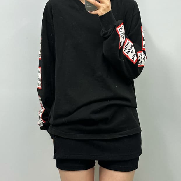 해브어굿타임 블랙 긴팔 롱 슬리브