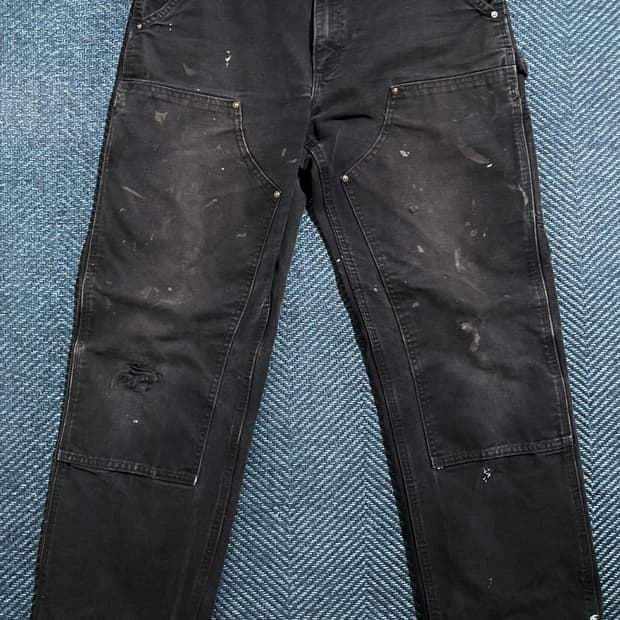 칼하트 더블니 블랙 팬츠