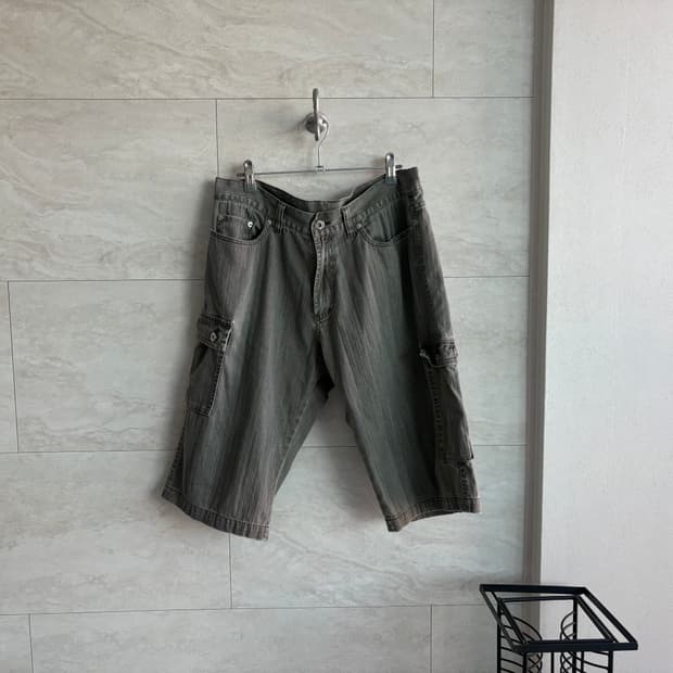 washed cargo half pants