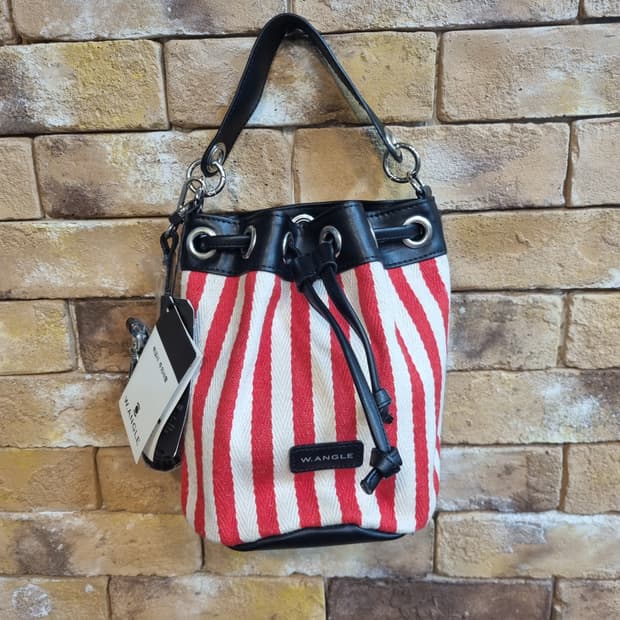 새상품)W.ANGLE 스트라이프 버킷백