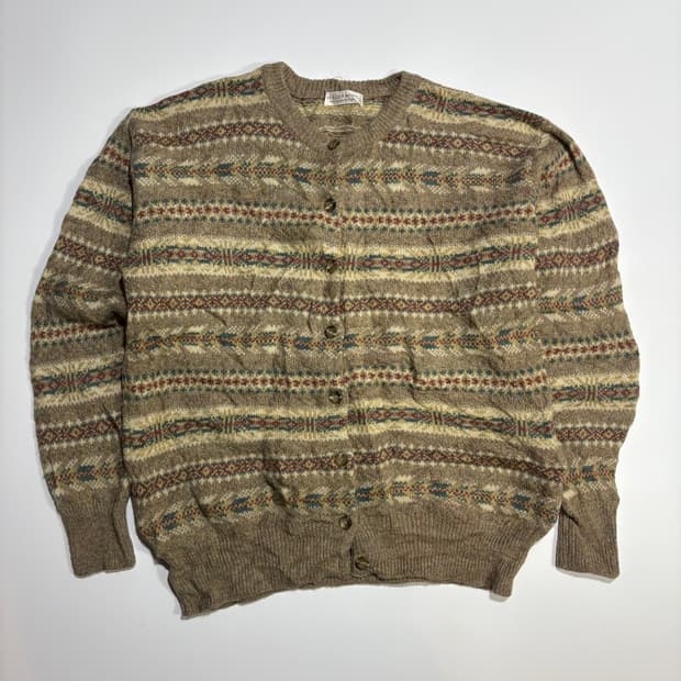 빈티지 패턴 울 니트 가디건