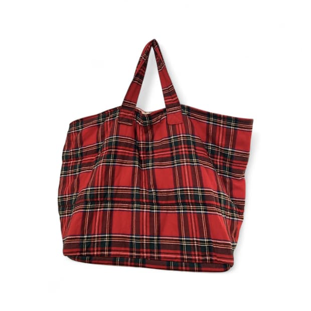 꼼데가르송 트리콧 타탄체크 빅토트백