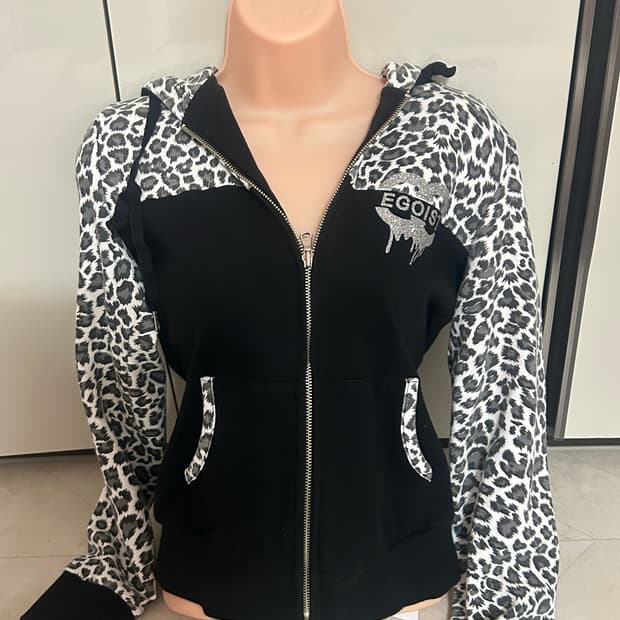 에고이스트 호피 레오파드 후드집업 오네 갸루