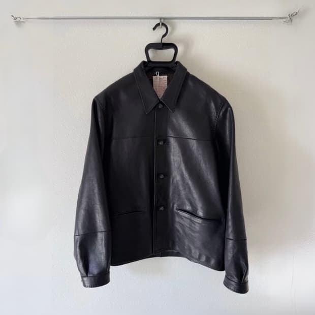25ss VANIAN CALF LEATHER COVERALL