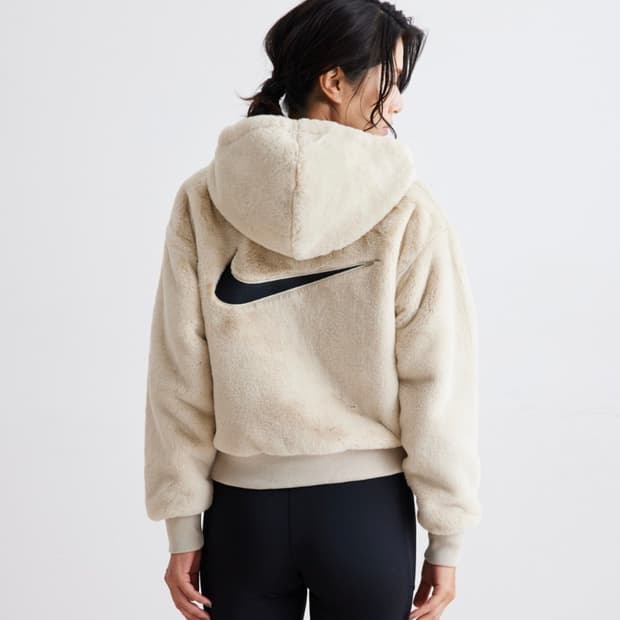 나이키 에센셜 포우 퍼자켓 베이지 스우시털후드집업후리스NSW아이보리브라운
