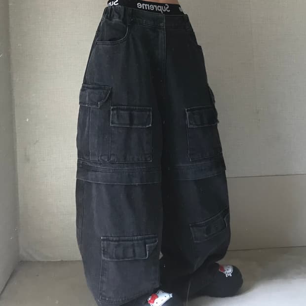 멀티포켓 와이드핏 카고팬츠