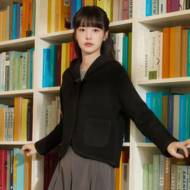 엔니튜드 후드 숏 코트 / 여자 코트/ 여성 자켓