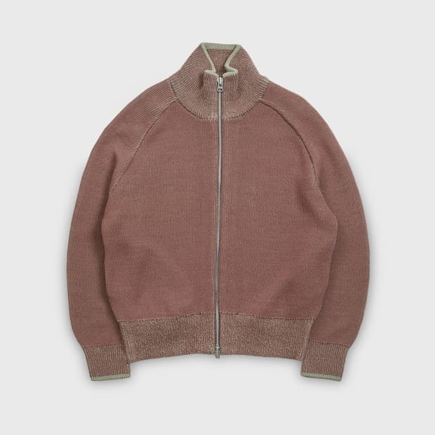 헤리티지 플로스 울 더블 니트 집업