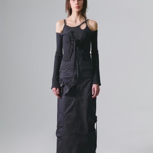 나체 NACHE 투피스 뷔스티에 가디건 차콜