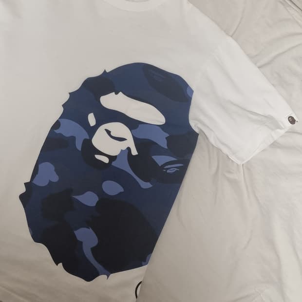 베이프 컬러 카모 사이드 빅 에이프 헤드 티 bape color camo