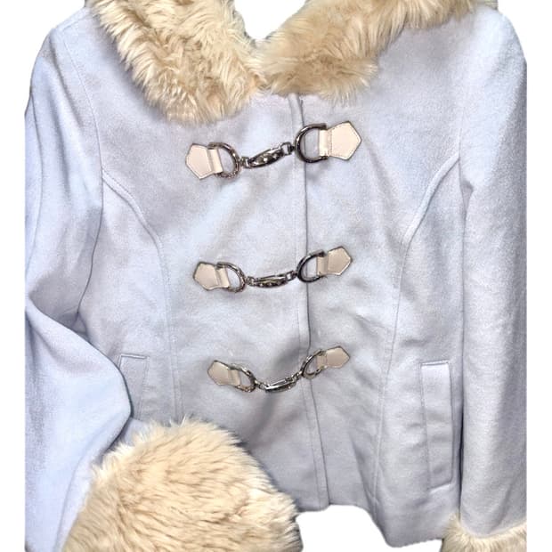 세실맥비 코트 숏코트 퍼후드 하늘색 금장 큐빅 히메갸루 갸루 달천깔