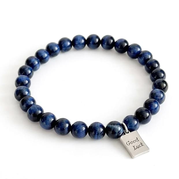 (맞춤) 천연석 블루호안석 행운참 매듭형 원석팔찌