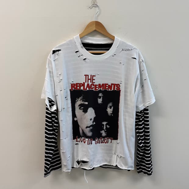 Distressed sewing tee (레이어드 긴팔 포함)