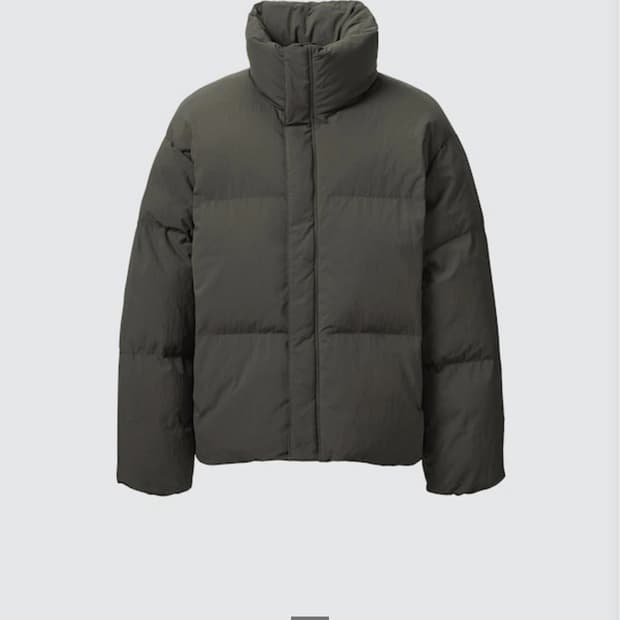 유니클로 U 패디드 볼륨 재킷 올리브 L