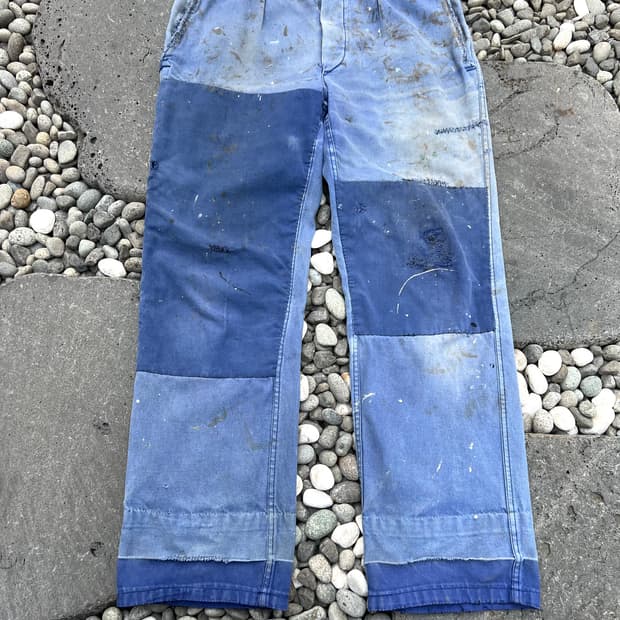 HARD FADED VINTAGE WASHING 패치워크프렌치워크팬츠