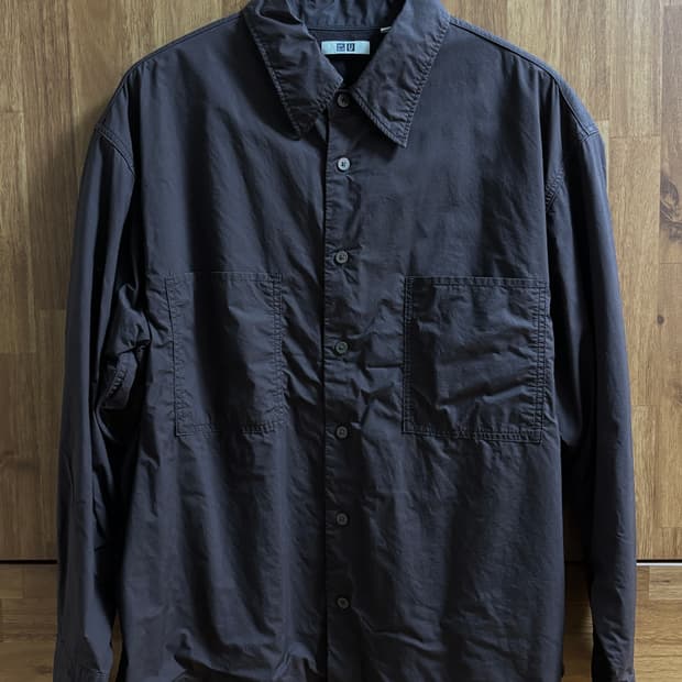 [L] 유니클로U 유틸리티 셔츠 브라운