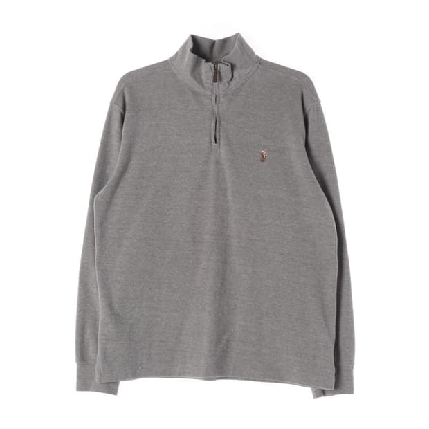폴로 랄프로렌 에스테이트 립 반집업 니트 그레이