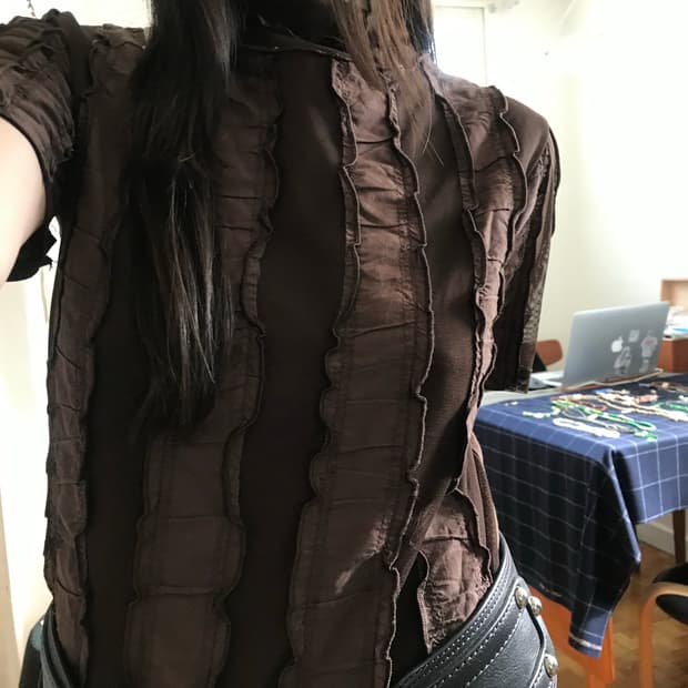 vintage brown mash top