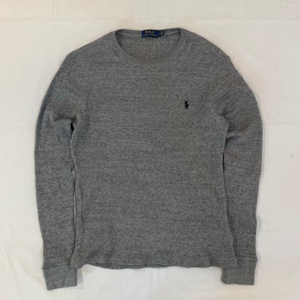 폴로 랄프로렌 와플 써멀 롱슬리브 그레이