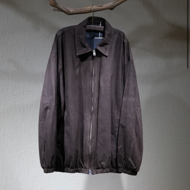 요코사카모토 누벅 레더 블루종