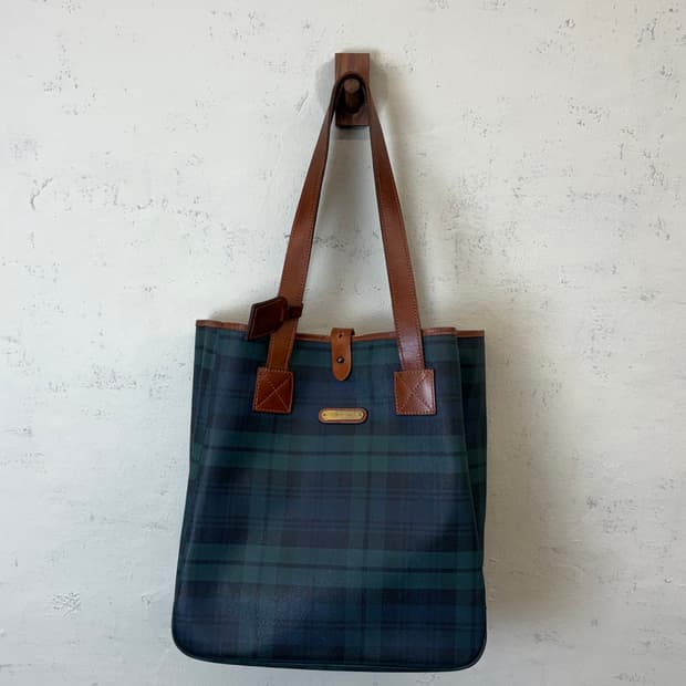 폴로랄프로렌 빈티지 블랙워치 토트백