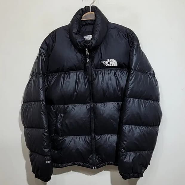 (100) 노스페이스 눕시패딩 점퍼 블랙 거위털 700 구스다운 자켓 